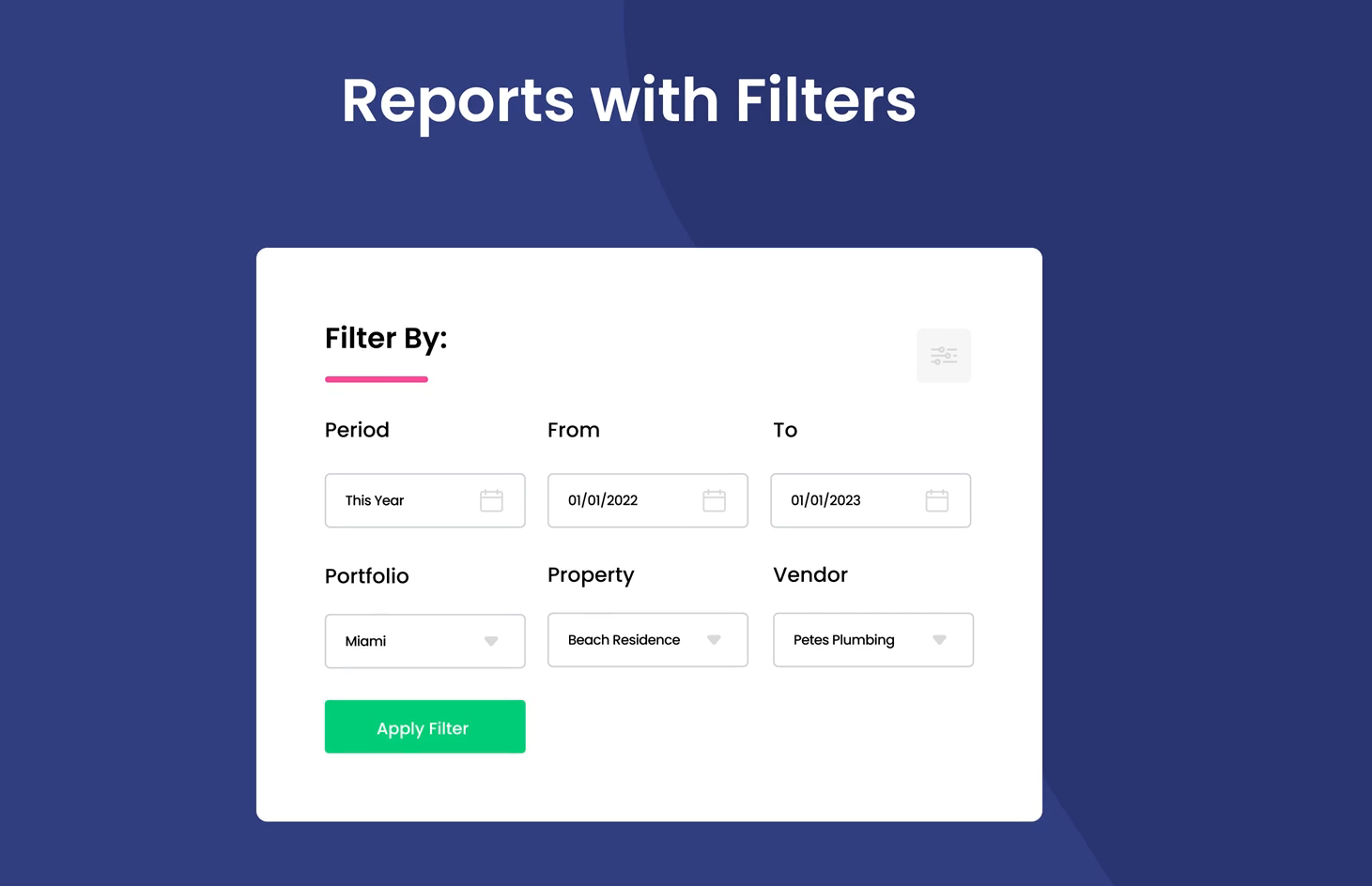 Doorloop Screenshot Showing Reports With Filter Feature